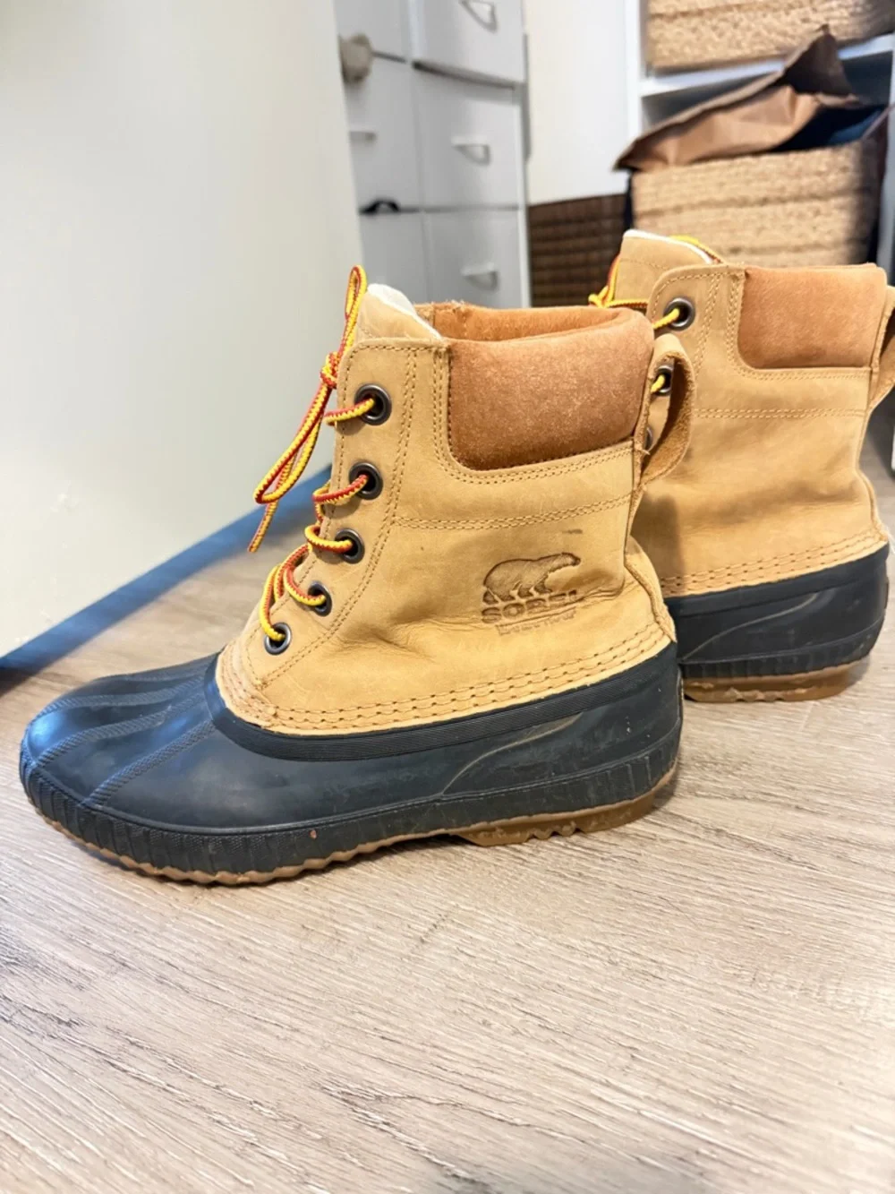 Sorel Tan and Black Waterproof Lace-Up Boots